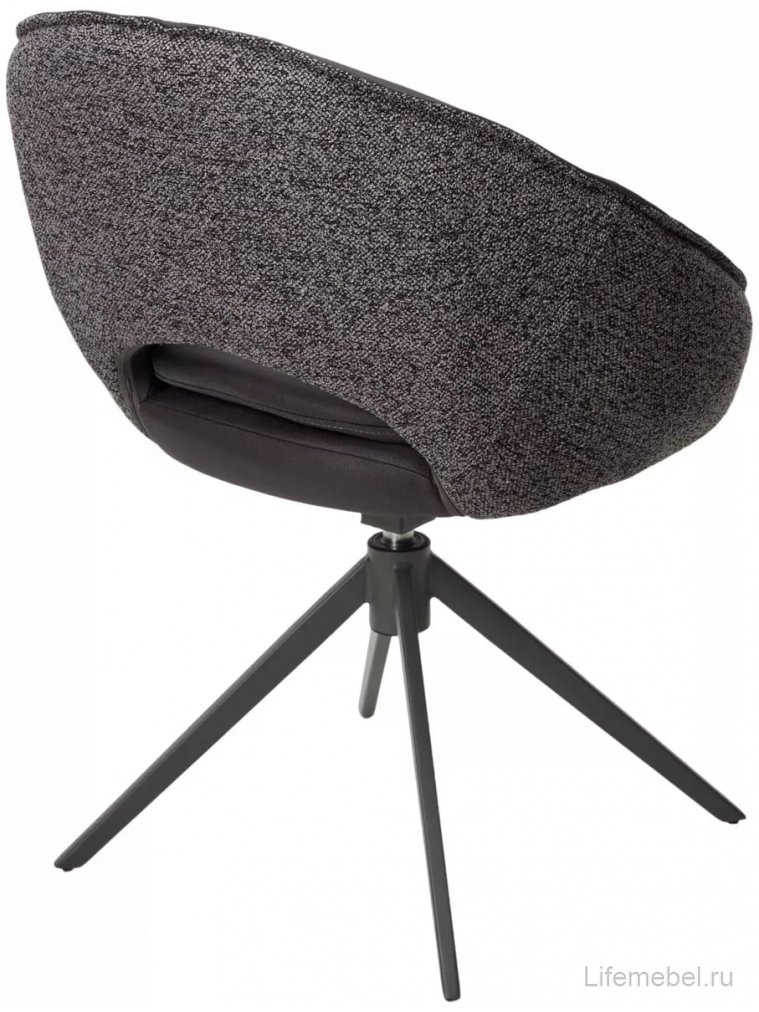 Стул на металлокаркасе Anabel 360 поворотный темно-серая экокожа / букле / черный