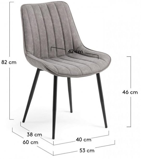 Стул на металлокаркасе Anant серый