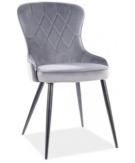 Стул на металлокаркасе Lotus velvet bluvel 14 серый / черный