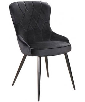 Стул на металлокаркасе Lotus velvet bluvel 14 серый / черный