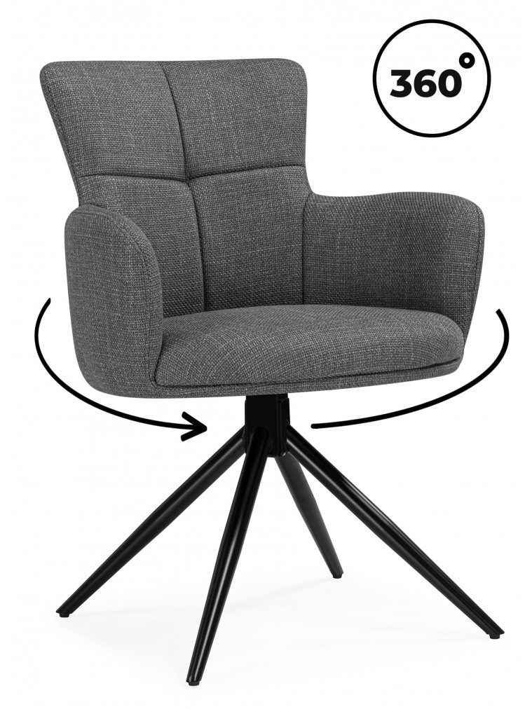 Стул на металлокаркасе Atlanta 1 крутящийся серый / черный
