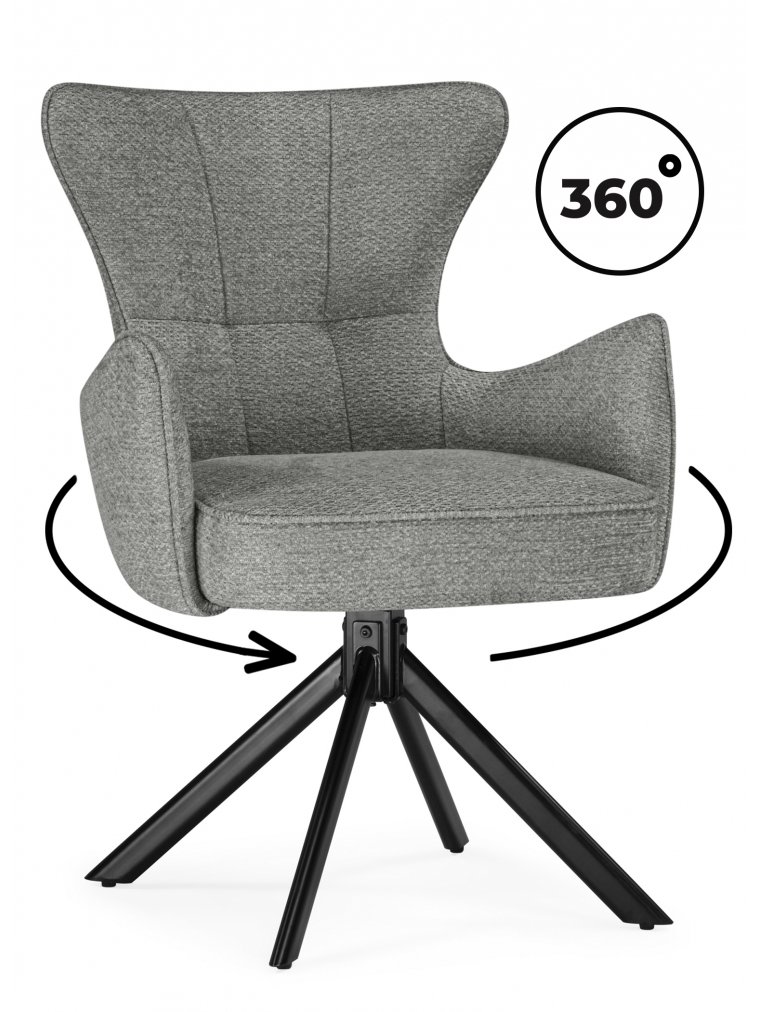 Стул на металлокаркасе Atlanta gray / black крутящийся