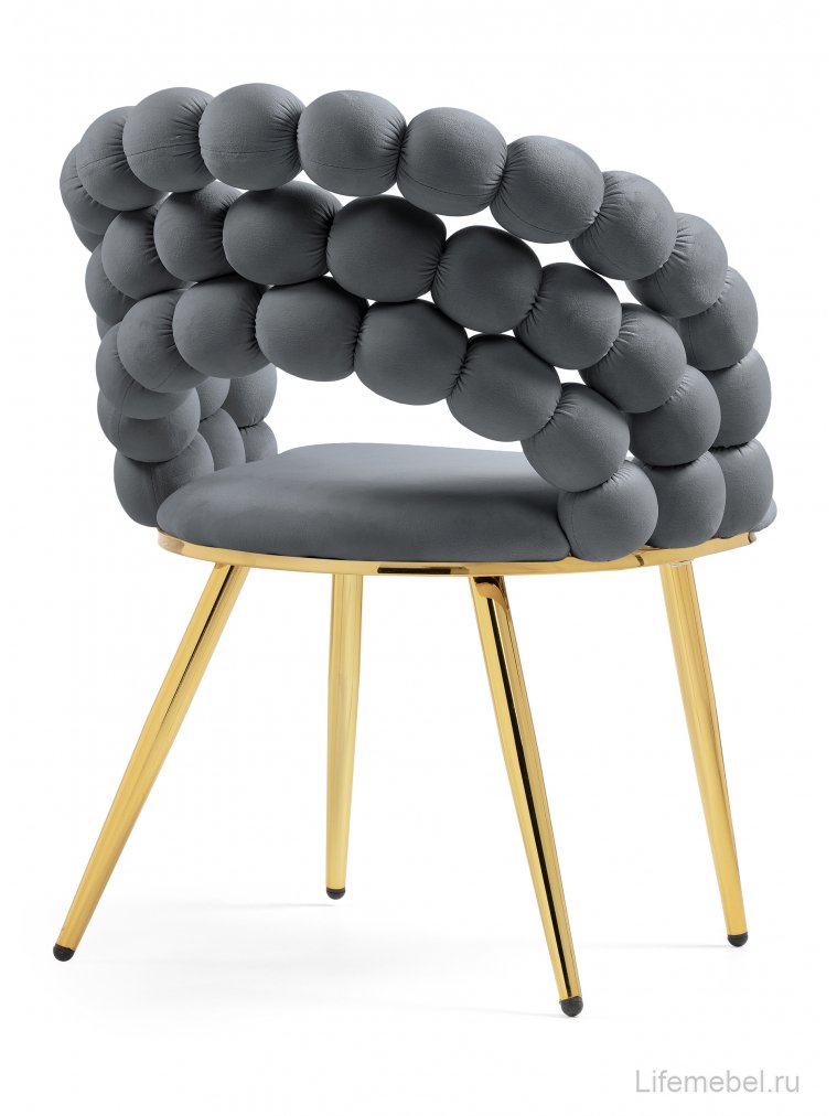 Стул на металлокаркасе Ball dark gray / gold