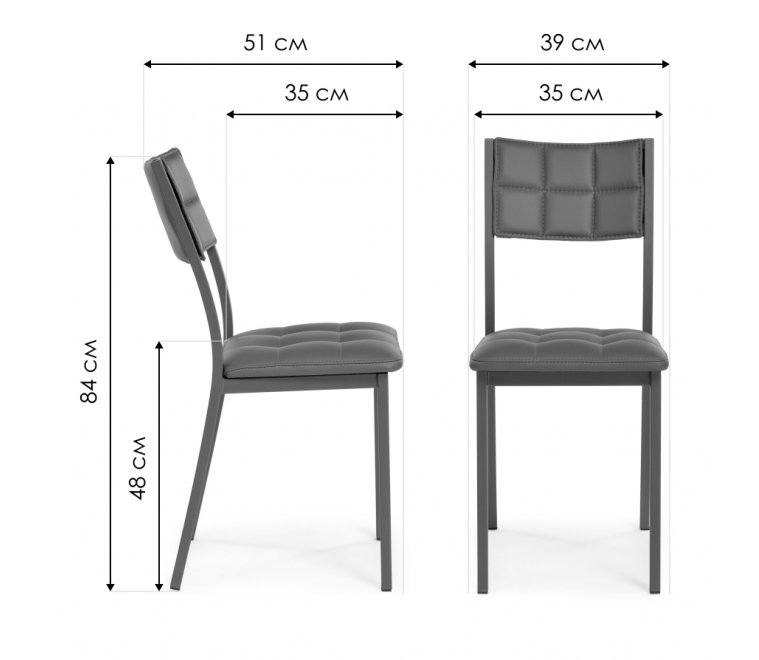 Стул на металлокаркасе Бекал 01 черный / графит