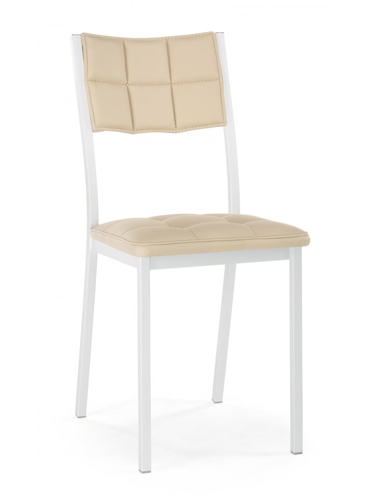 Стул на металлокаркасе Бекал кожзам d1 / белый