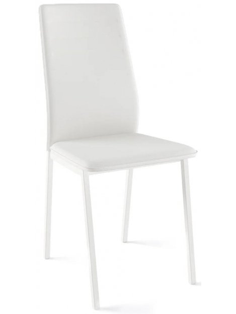 Стул на металлокаркасе Бри металл белый / экокожа белая