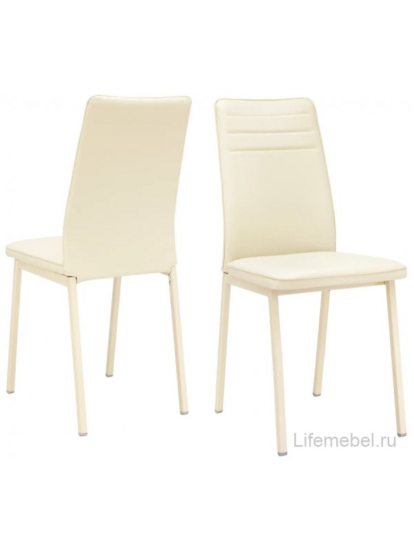 Стул на металлокаркасе Бри металл кремовый / экокожа кремовая