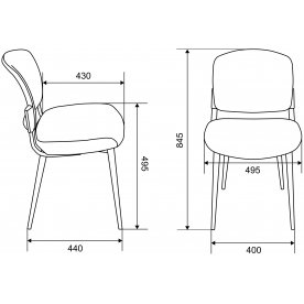 Стул на металлокаркасе Бюрократ KF-8W