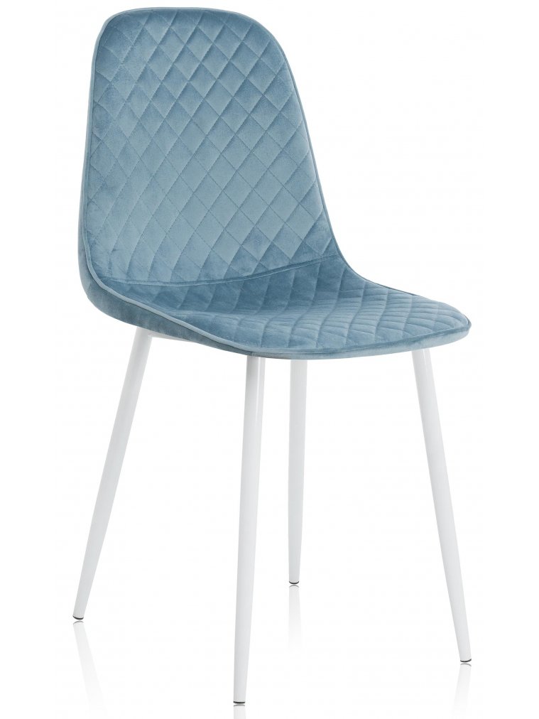 Стул на металлокаркасе Capri blue / white