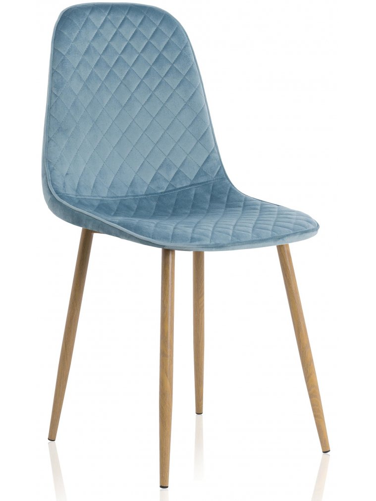 Стул на металлокаркасе Capri blue / wood