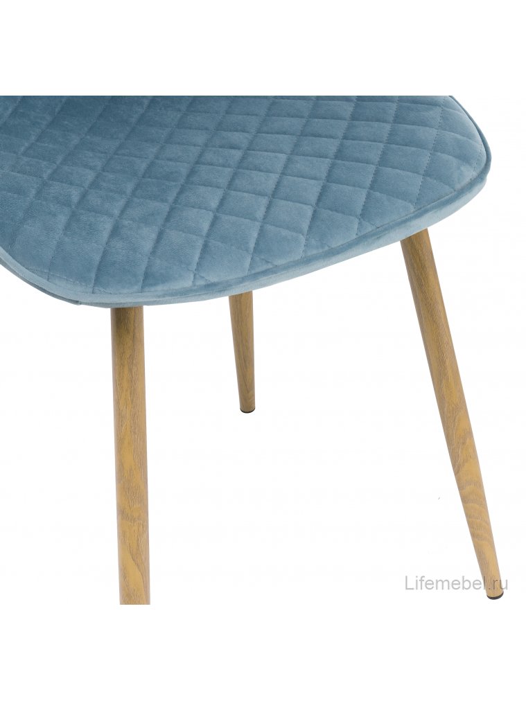 Стул на металлокаркасе Capri blue / wood