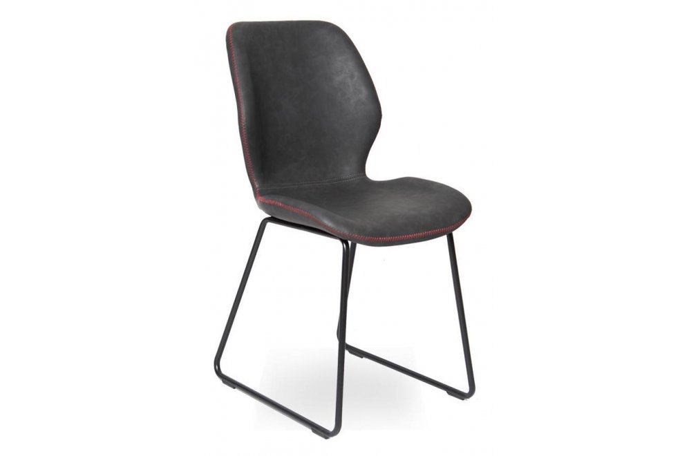 Стул на металлокаркасе D32 dark grey / dark red