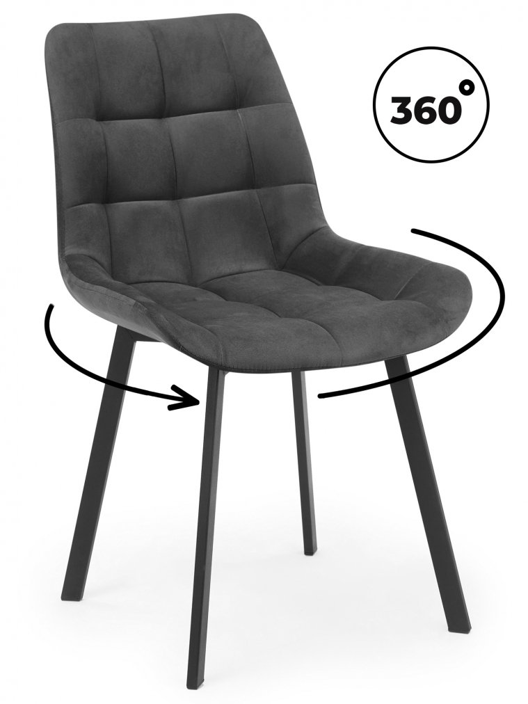 Стул на металлокаркасе Челси 360 П темно-серый (zd 995) / черный