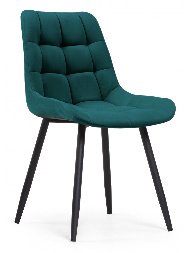 Стул на металлокаркасе Челси К морская волна / черный