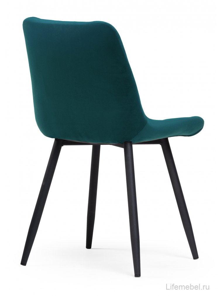 Стул на металлокаркасе Челси К морская волна / черный