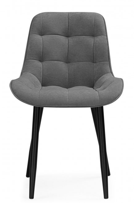 Стул на металлокаркасе Челси светло-серый / черный каркас