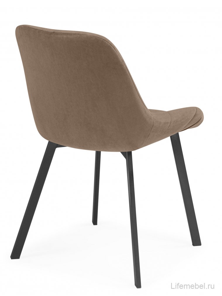 Стул на металлокаркасе Челси велюр коричневый / черный каркас