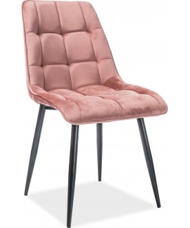 Стул на металлокаркасе Chic Velvet античный розовый / черный