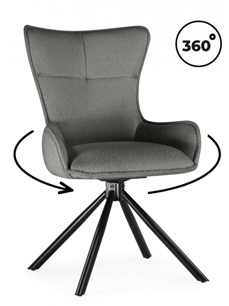 Стул на металлокаркасе Chicago light gray / black legs KD