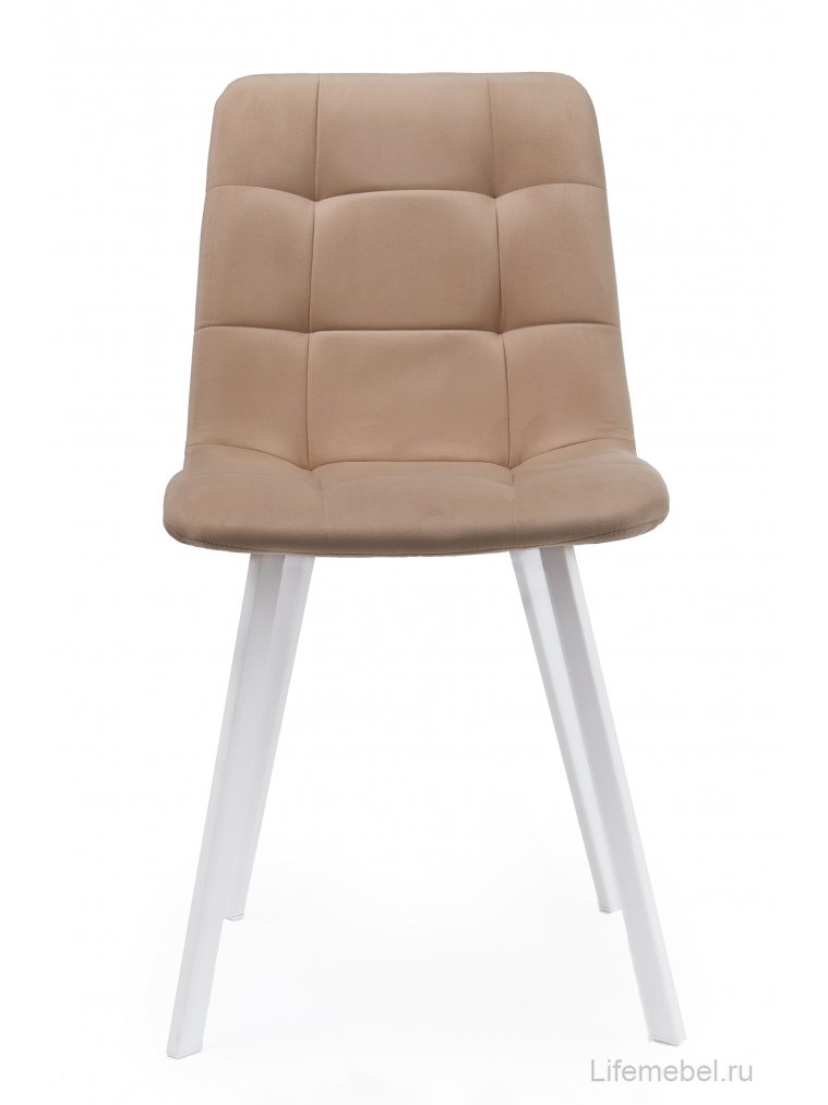 Стул на металлокаркасе Чилли бежевый / белый