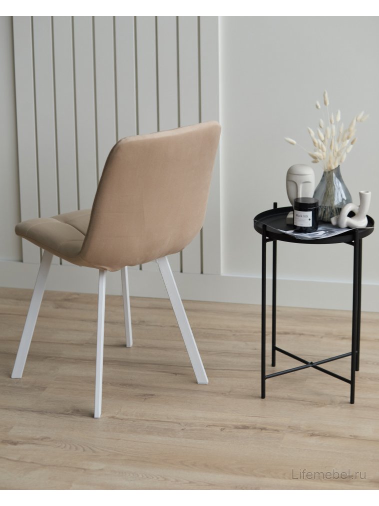 Стул на металлокаркасе Чилли бежевый / белый