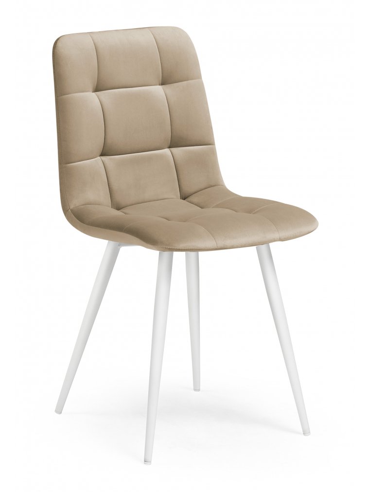 Стул на металлокаркасе Чилли К бежевый velutto 05 / белый