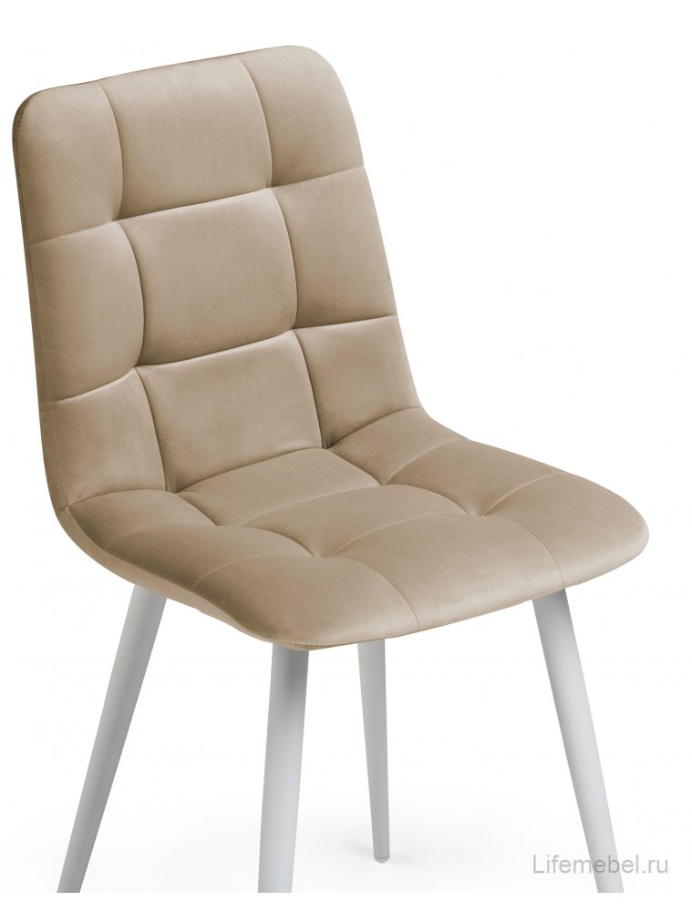 Стул на металлокаркасе Чилли К бежевый velutto 05 / белый