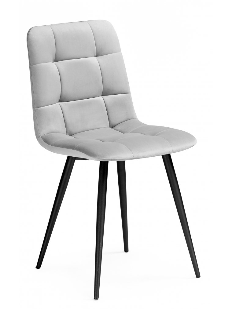 Стул на металлокаркасе Чилли К светло-серый велюр / черный каркас