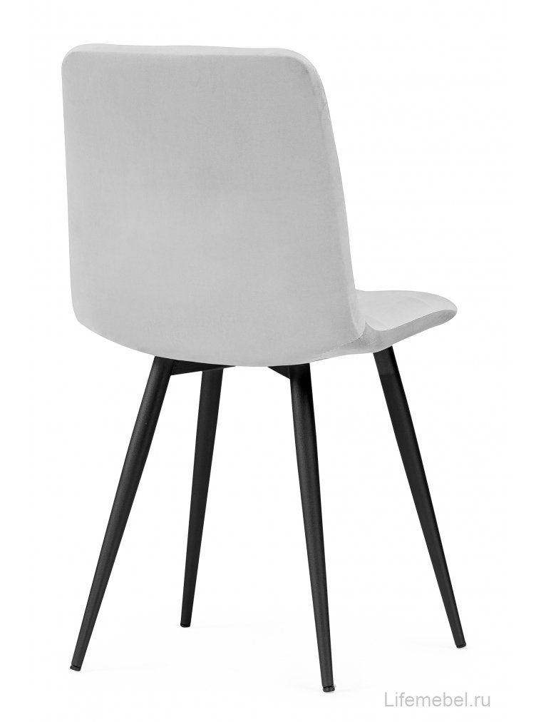 Стул на металлокаркасе Чилли К светло-серый велюр / черный каркас