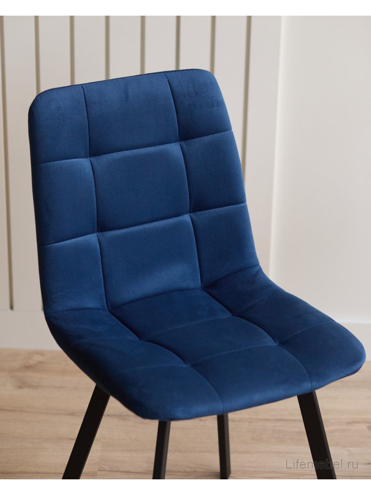 Стул на металлокаркасе Чилли синий / черный