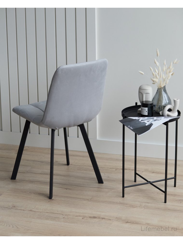 Стул на металлокаркасе Чилли светло-серый / черный