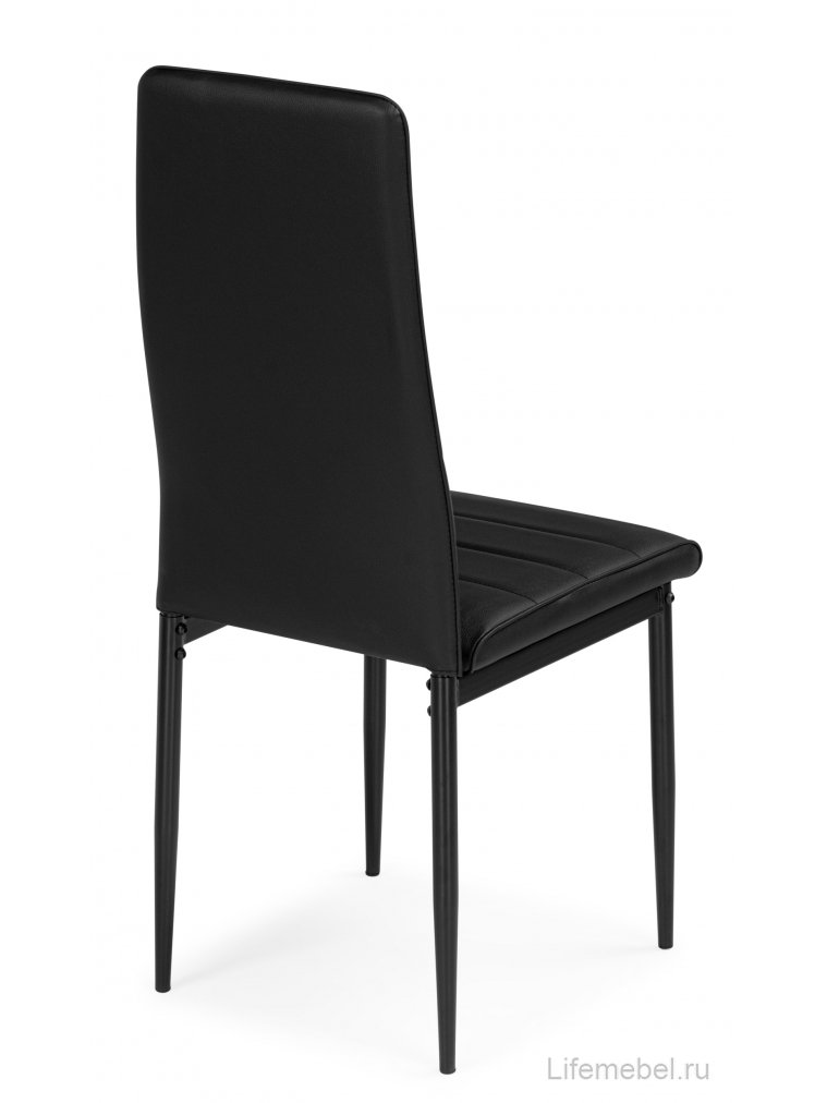 Стул на металлокаркасе DC2-001 искусственная кожа черный / черный