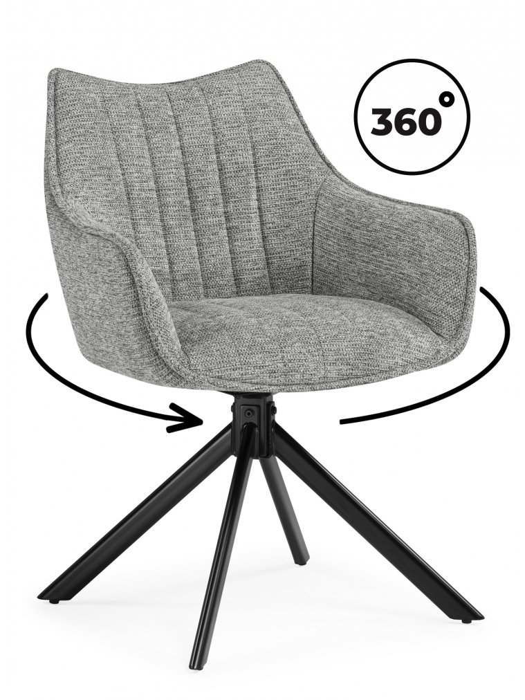 Стул на металлокаркасе Denever gray / black