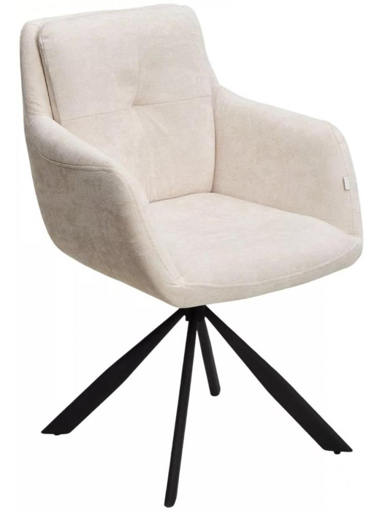 Стул на металлокаркасе Федерико Данс 180 поворотный молочный шенилл / черный