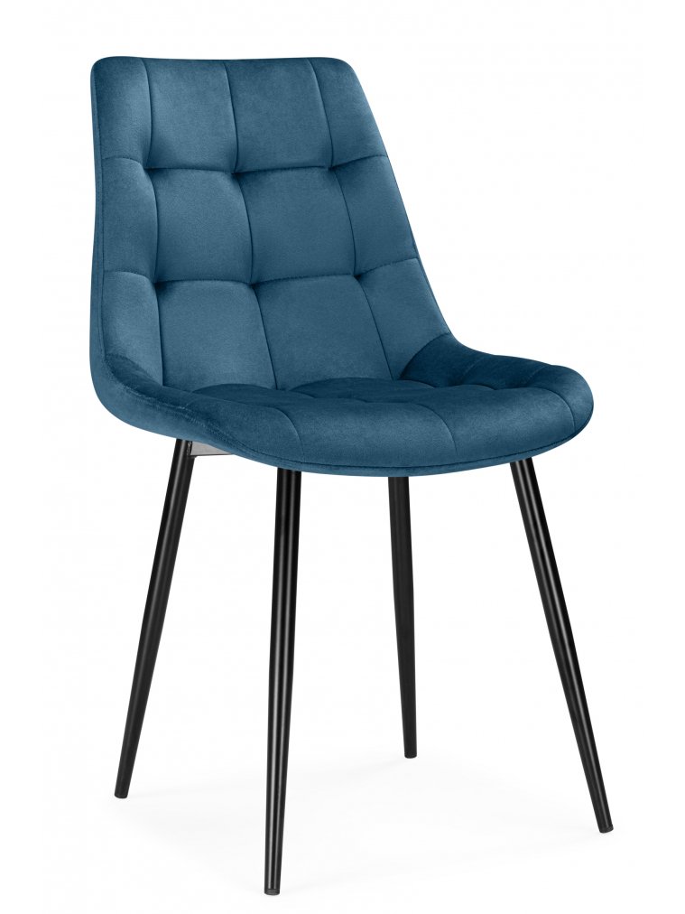Стул на металлокаркасе Флекс велюр темно-синий / черный
