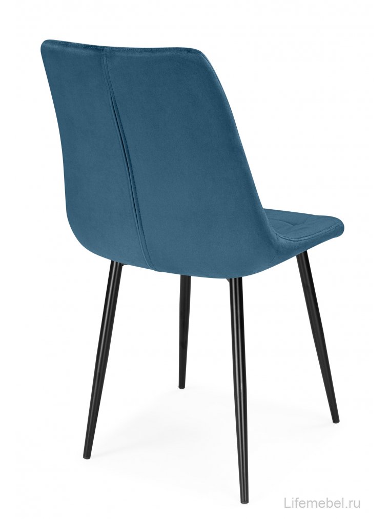 Стул на металлокаркасе Флекс велюр темно-синий / черный