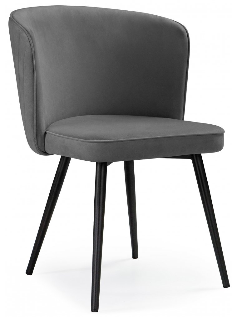 Стул на металлокаркасе Фрибур серый (velutto 32) / черный