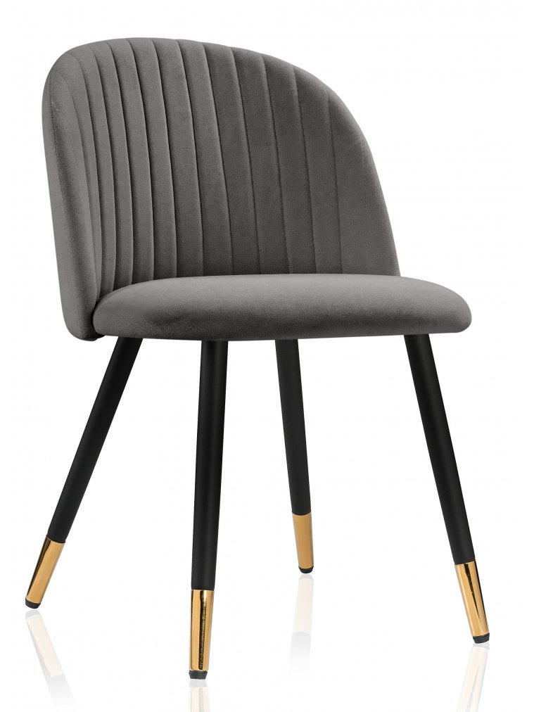 Стул на металлокаркасе Gabi темно-серый / черный / золотой