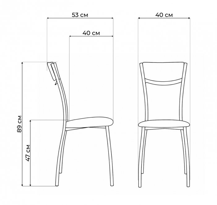 Стул на металлокаркасе Goki с мягкой спинкой светлый мусс