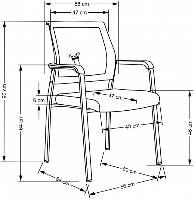 Стул на металлокаркасе Bergen черный