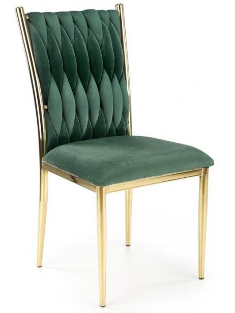 Стул на металлокаркасе Alma K436 темно-зеленый / золотой