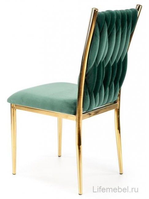 Стул на металлокаркасе Alma K436 темно-зеленый / золотой