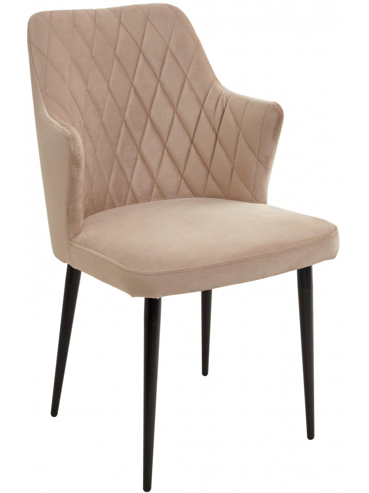 Стул на металлокаркасе Herman бежевый #5 велюр / черный каркас