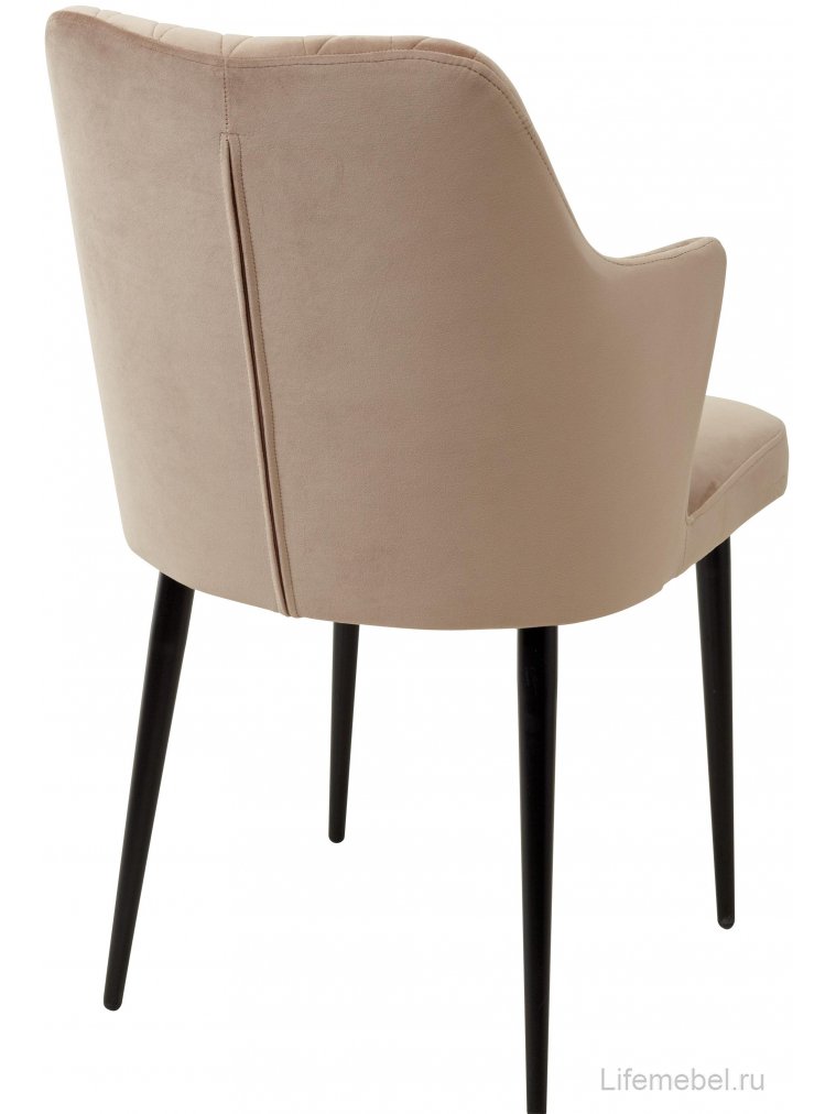 Стул на металлокаркасе Herman бежевый #5 велюр / черный каркас