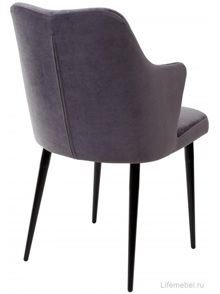 Стул на металлокаркасе Herman серый #27 велюр / черный каркас