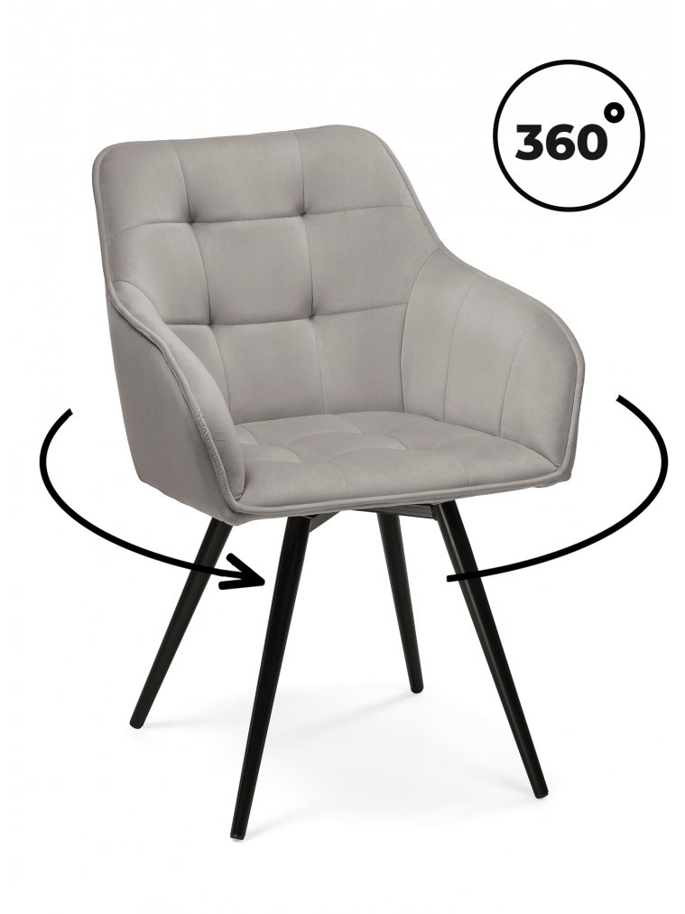 Кресло Идас крутящееся серый / черный глянец