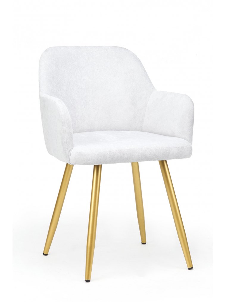 Стул на металлокаркасе Инфини светло-серый (ocean 021) / золотой