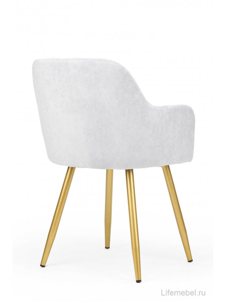 Стул на металлокаркасе Инфини светло-серый (ocean 021) / золотой