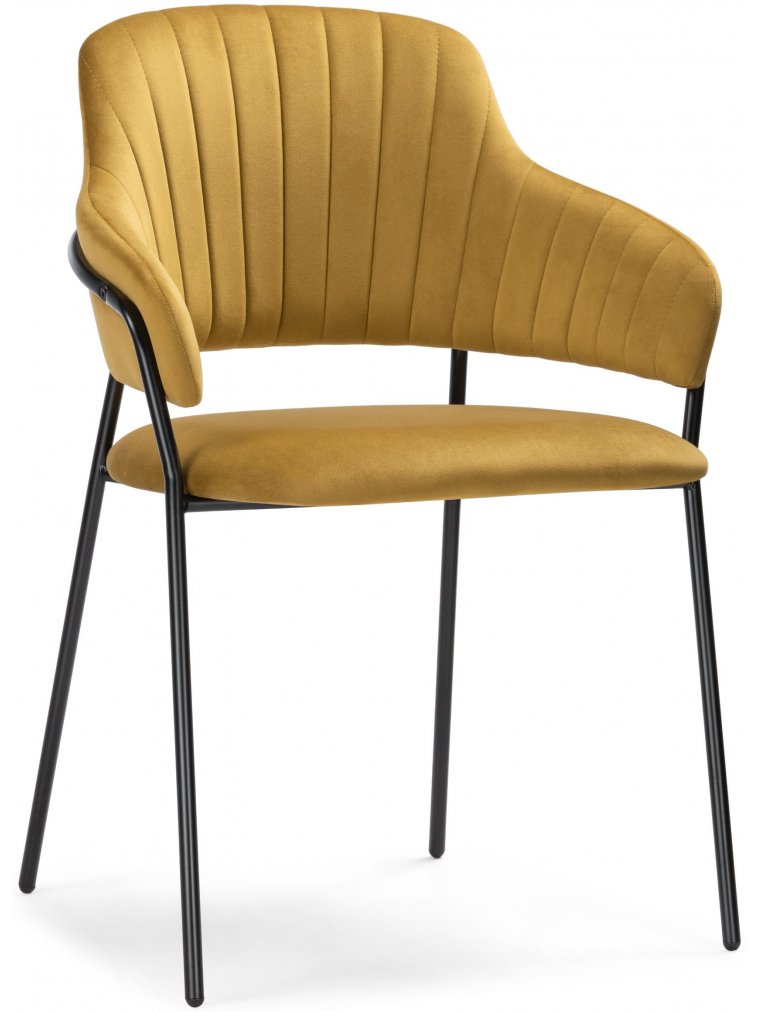 Стул на металлокаркасе Инклес желтый / черный глянец