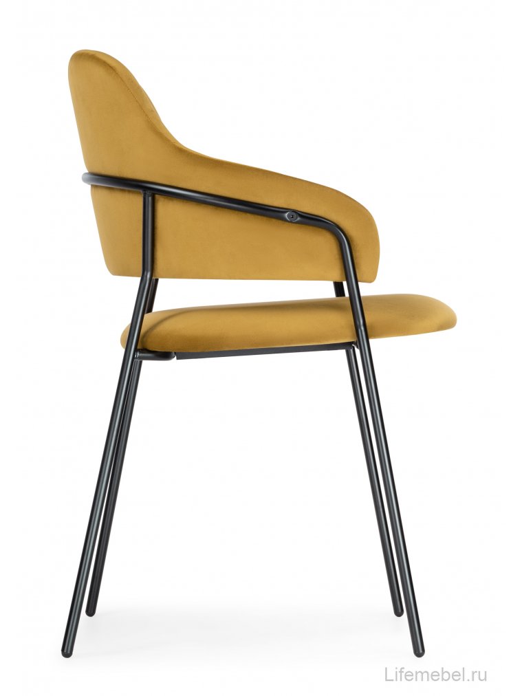 Стул на металлокаркасе Инклес желтый / черный глянец